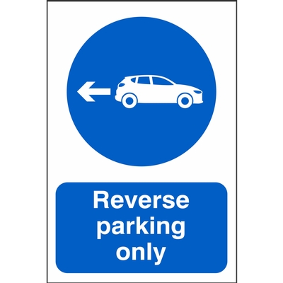Reverse Parking Only Mandatory Construction Sign